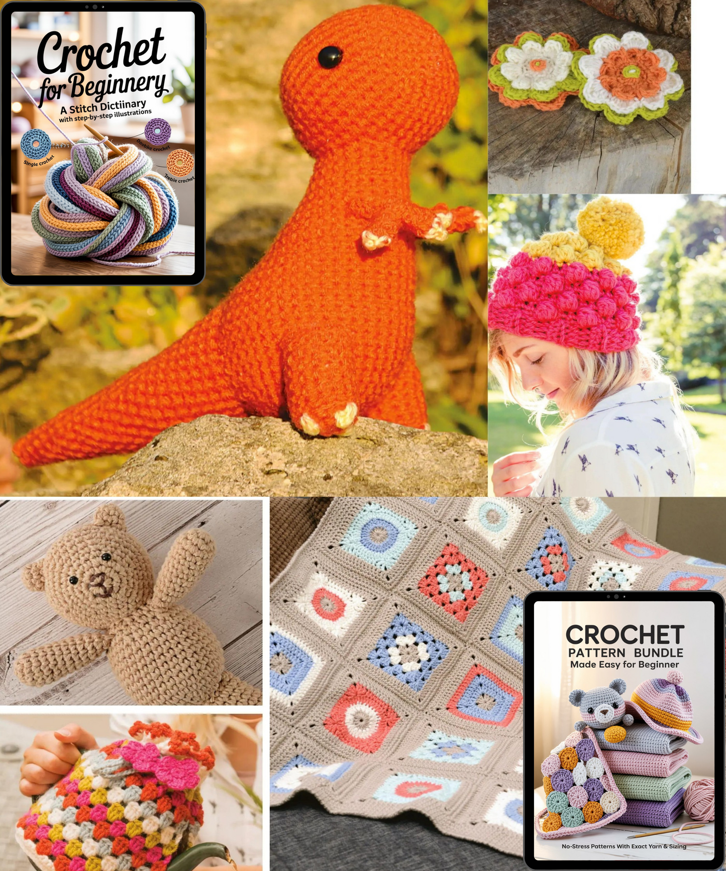 Crochet for Beginners A Stitch Dictionary Illustrations and 11 Easy Projects with Step-by-Step